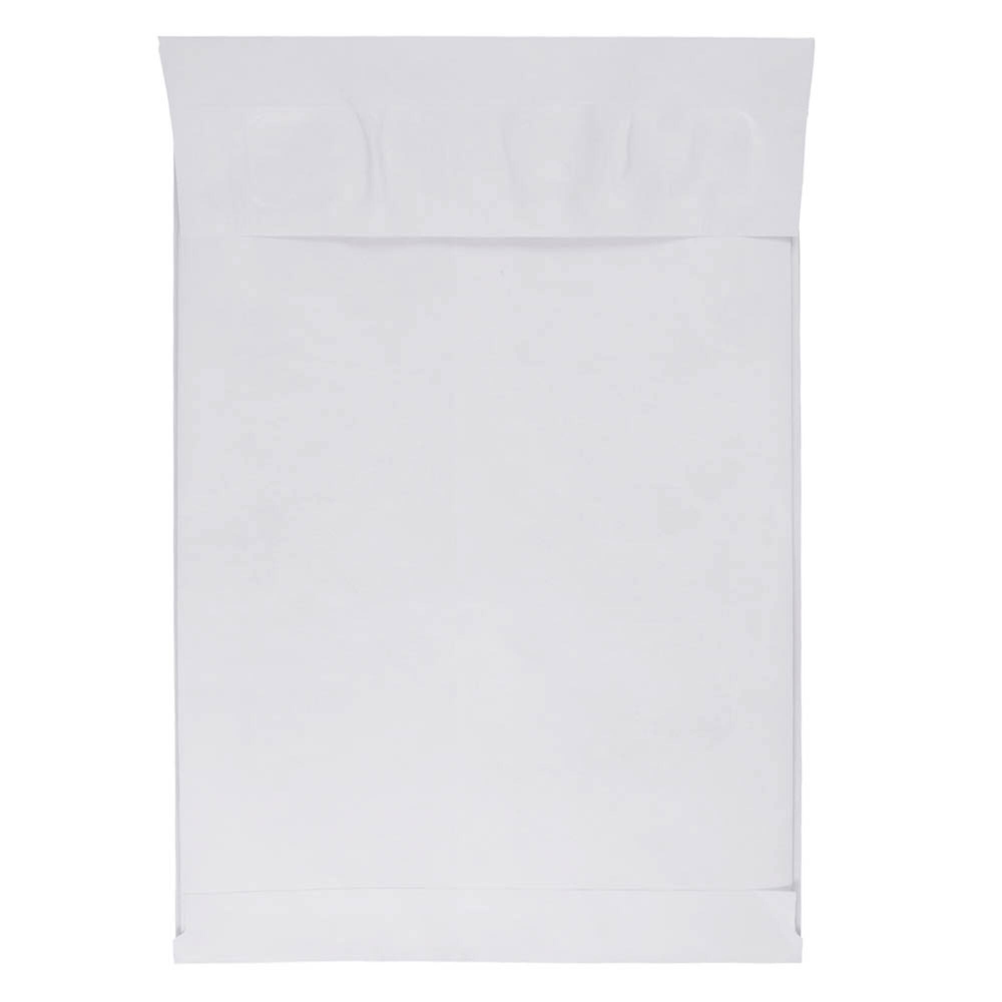 JAM Paper White Tyvek® Expandable Open End Peel & Seal Closure Envelopes